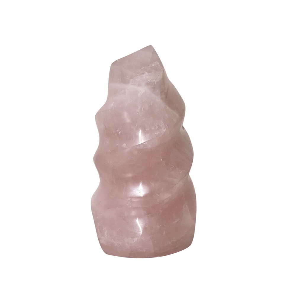 2lb Rose Quartz Flame Crystal  Pink Carved Polished Spiral  Healing Stone